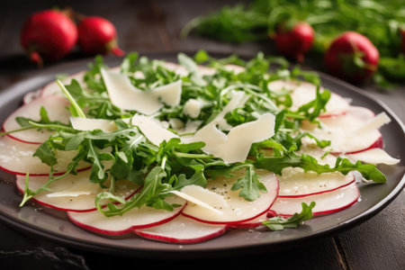 Radishes with herbs and parmesanの素材