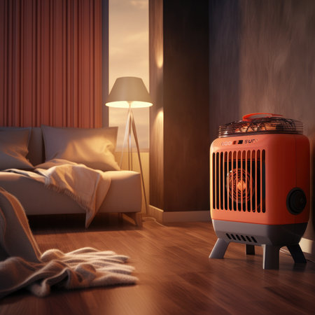 Modern electric infrared heater at homeの素材