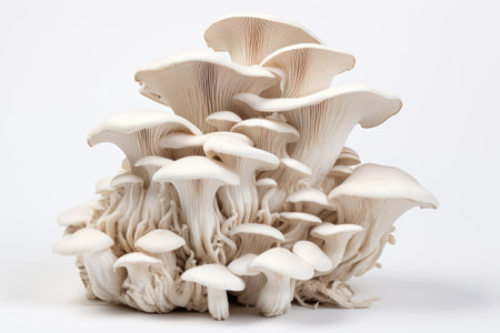 Oyster mushrooms are isolated on a white background.の素材