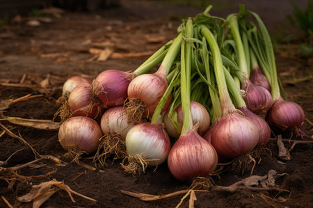 Harvest onions in the garden.の素材