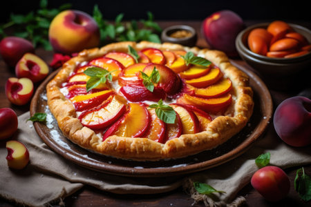 Traditional homemade peach pie.の素材