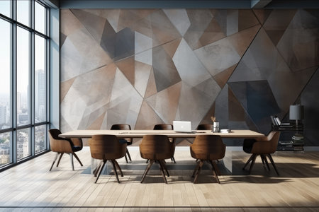 Modern conference table and chairs.の素材