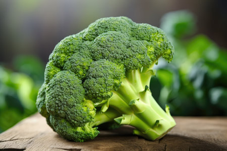 Fresh broccoli on the tableの素材