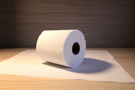 Toilet paper isolated on table. Generative AIの素材