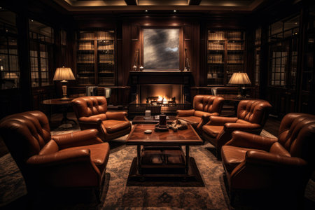 Classic society club interior. Generative AIの素材