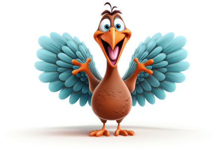 Graphics of a turkey for thanksgiving on a white background. Generative AIの素材