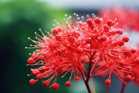 Beautiful of saraca asoca or ashoka flower. Red assoca flower.の素材