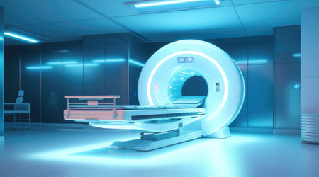Advanced mri or ct scan medical diagnosis machine at hospital labの素材
