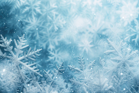 Winter background with icy snowflakes.の素材