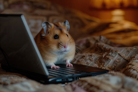 The hamster at the laptopの素材