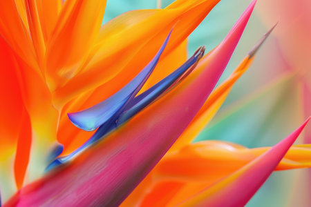 Heliconia flower strelitizia reginae also known as bird of paradise flower.の素材