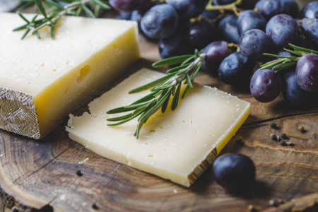 Slices of Spanish manchego cheeseの素材