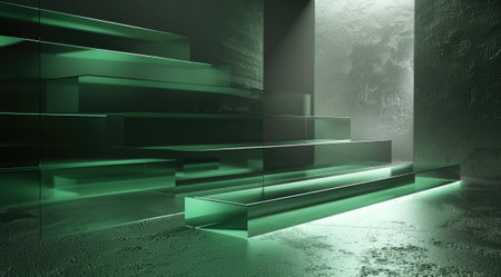 Abstract green graphic design layered materials of glassの素材