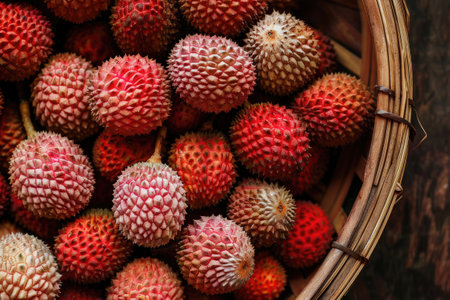 Basket of exotic lychee fruitsの素材