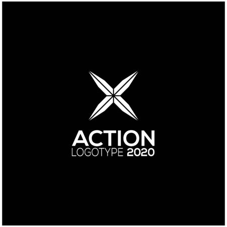 Action logo design and X iconのイラスト素材