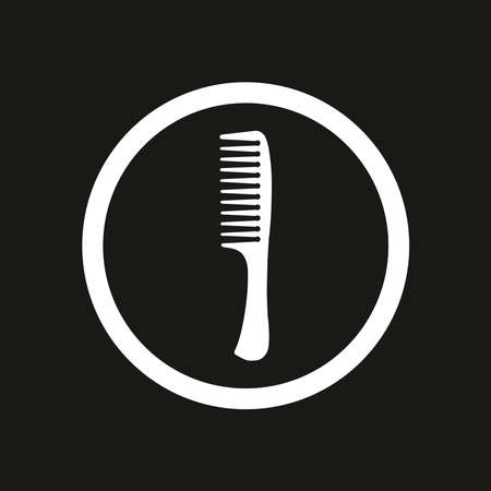 White comb on the black background. Vector white comb drawing.のイラスト素材
