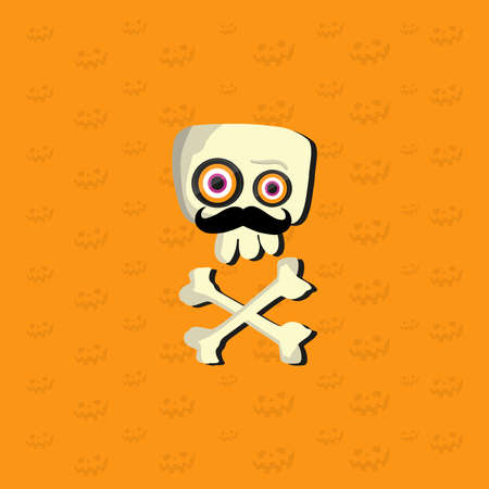 Halloween bone and skull vector illustration.