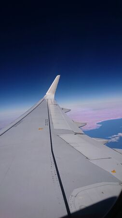 The red the blue and the amazing horizon.の写真素材