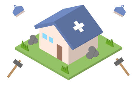 Illustration of a house that needs remodelingのイラスト素材