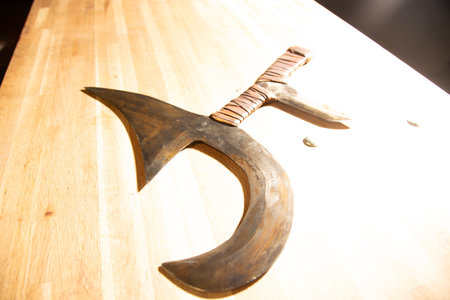 Saber on the table, closeup of photoの写真素材