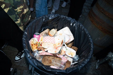 Garbage  in the trash can.の写真素材