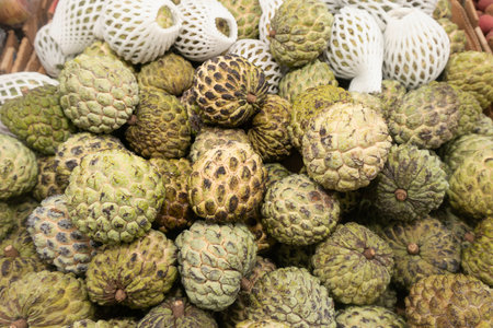 Custard apple or Annona squamosa in the market