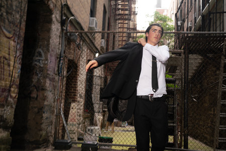 Portrait of a young businessman in an urban environment. Business conceptの写真素材