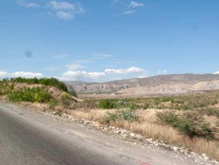 View on the road in Jalan Saujana, Jujuy Province, Argentina.の写真素材