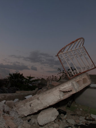 Abandoned building at sunset.の写真素材