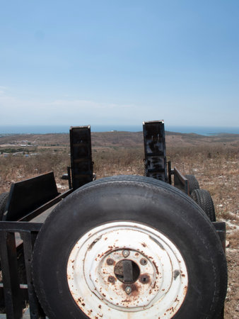 Old cannon on the top of the hill in the Crimea, Ukraineの写真素材
