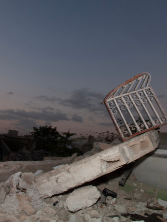 Ruins of a very heavily polluted industrial factory, place was known as one of the most polluted towns in Europe.の写真素材