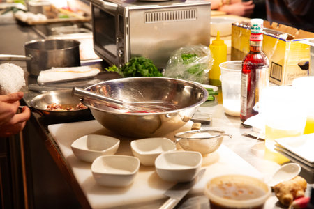 Catering buffet in a restaurant or hotel with food and drinkの写真素材