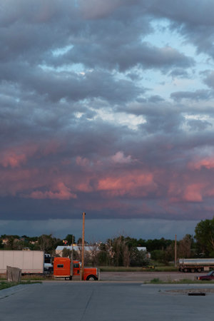 Sunset on a small town in Texas, United States of Americaの写真素材