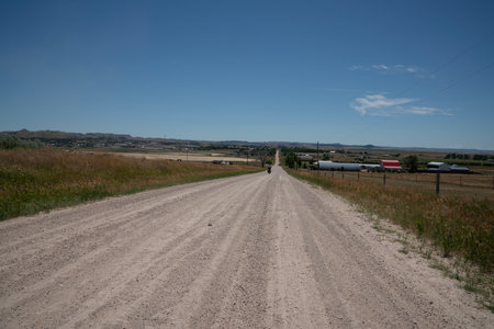 Dirt road in rural area of New South Wales, Australia.の写真素材