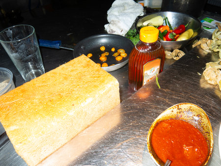 Thai style bread in the kitchen of a restaurant, Thailand.の写真素材