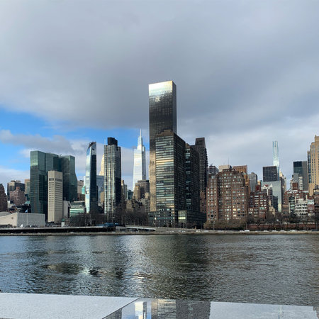 Manhattan Skyline with Skyscrapers, New York City, USAの写真素材