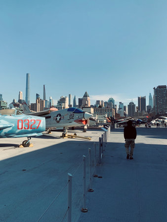 USS Midway in Chicagoの写真素材