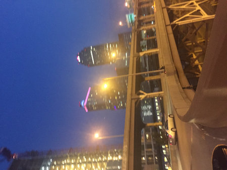 the night view of shanghai lujiazui financial centreの写真素材