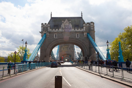 Tower Bridge in London, England.の写真素材