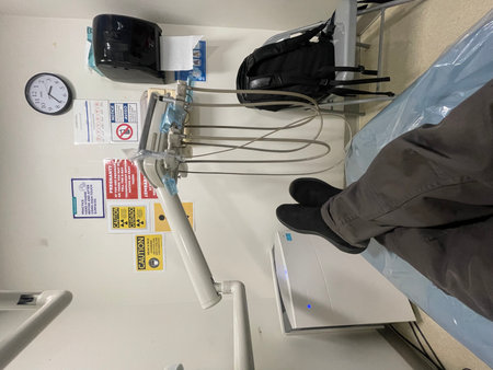 Dentist's tools on the table in a dental clinic.の写真素材