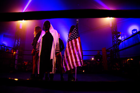 American flag in Brooklyn, New Yorkの写真素材