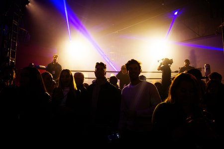 A view of a crowd at the New York Life concert in Brooklyn, New Yorkの写真素材