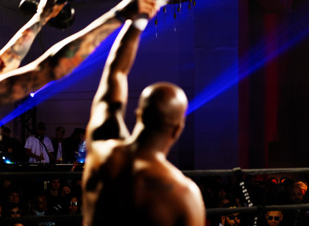 Unidentified Thai Fight : Muay Thai..World's Unrivalled Fight in Bangkok, Thailand.の写真素材