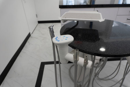 Interior of a modern dental clinic. Dental chair and equipment.の写真素材