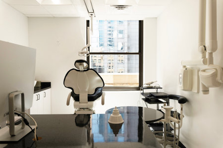 Interior of a modern dental clinic. Dental chair and equipmentの写真素材