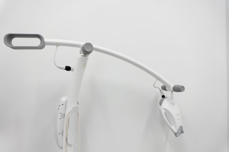 White dental chair in the dental office. Dentistry concept. Dental equipment.の写真素材