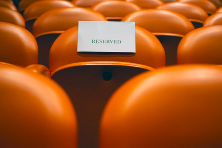 Empty seats in an auditorium of a theater or conference room.の写真素材