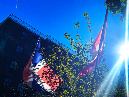 Romanian flags in the city center.の写真素材