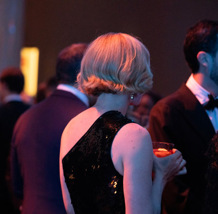 A waxwork of Donald Trump at Madame Tussauds wax museum in New York Cityの写真素材