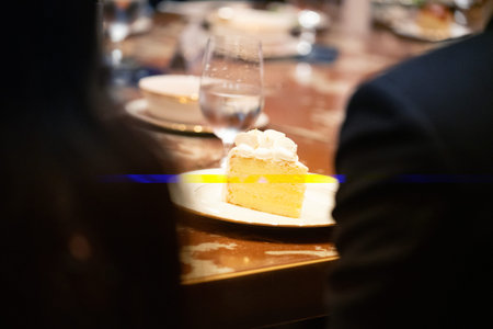 Cake on the table in a restaurant. Selective focus.